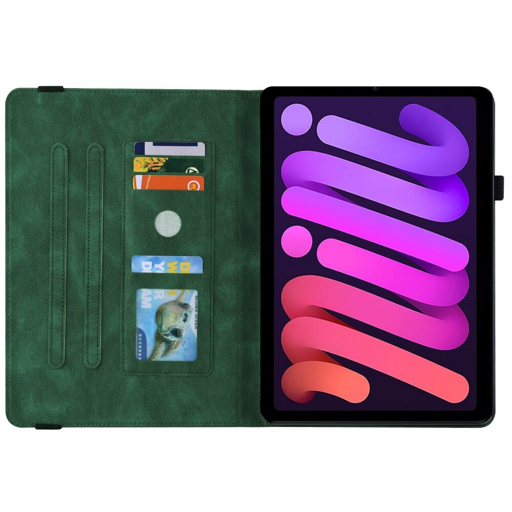 Funda de cuero con mariposas Apple iPad Mini 6th Gen (2021) Verde