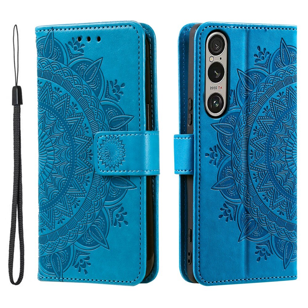 Funda de Cuero Mandala Sony Xperia 1 VII Azul