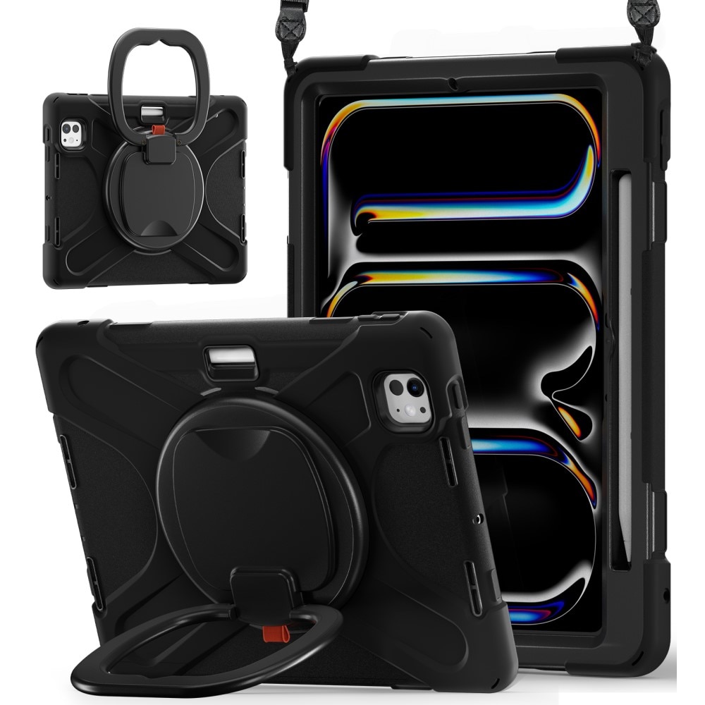 Funda híbrida con soporte y correa para el hombro iPad Pro 11 5th Gen (2024) negro