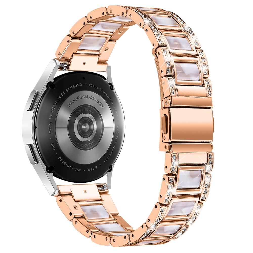 Correa de diamantes Samsung Galaxy Watch 6 Classic 47mm Rosegold Pearl