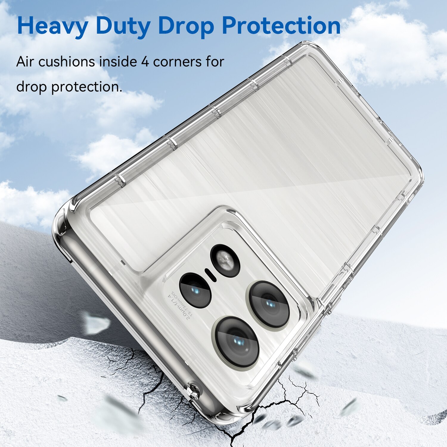 Funda híbrida para Motorola Edge 50 Pro Transparente